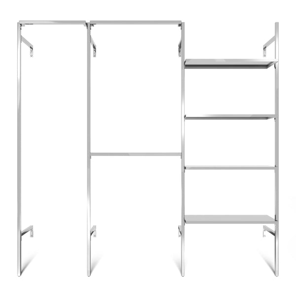 Frame Chrome Walk-In – 3 rækker i krom | RackBuddy