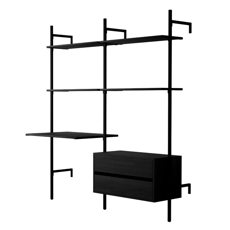 Frame Walk-In 2 rækker med skrivebord - (2 hylder + 1 skrivebord / 2 hylder + 1 kommode)