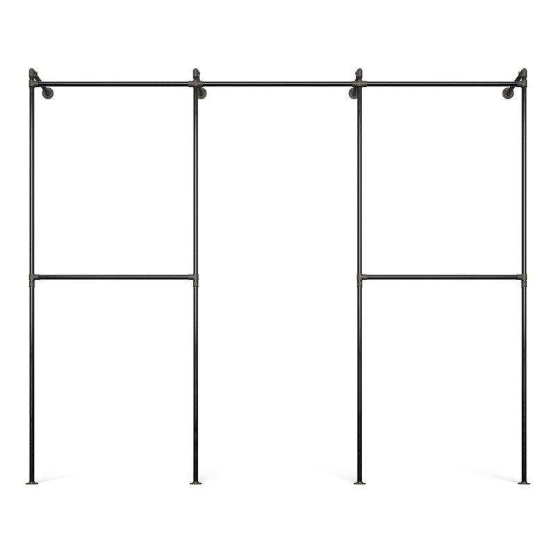 Original Walk-in 3 rækker garderobe system - (2 hæng / 1 hæng / 2 hæng)