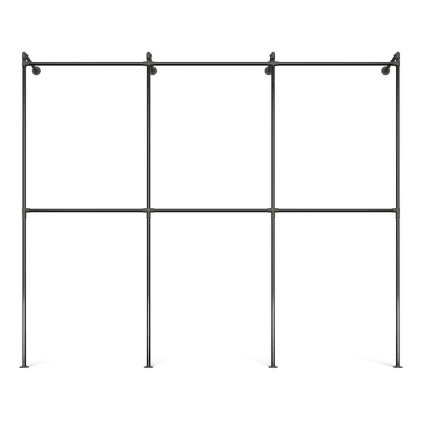 Original Walk-in 3 rækker garderobe system - (2 hæng / 2 hæng / 2 hæng)