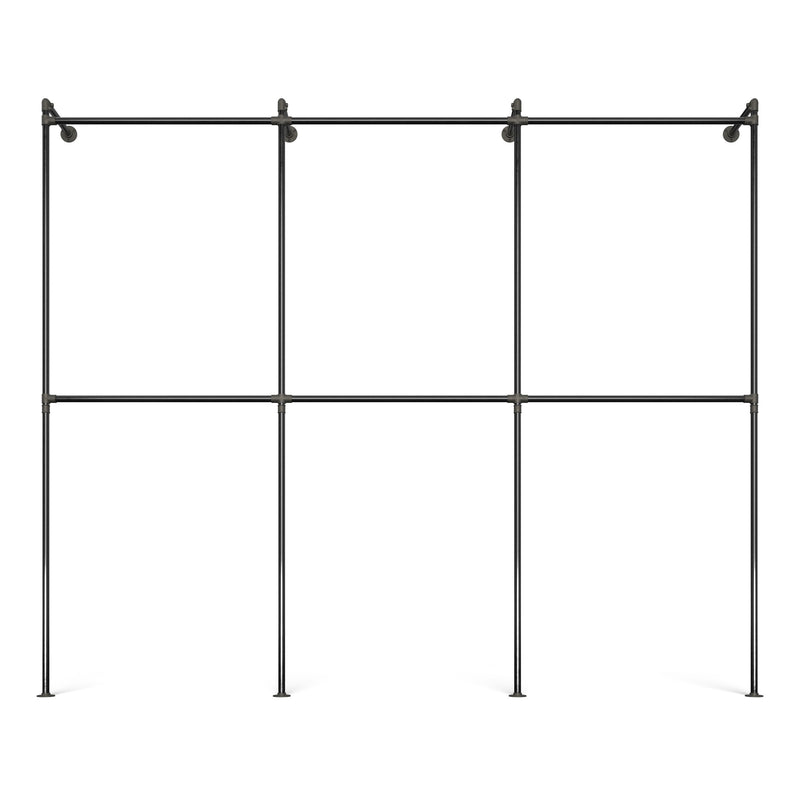 Original Walk-in 3 rækker garderobe system - (2 hæng / 2 hæng / 2 hæng)