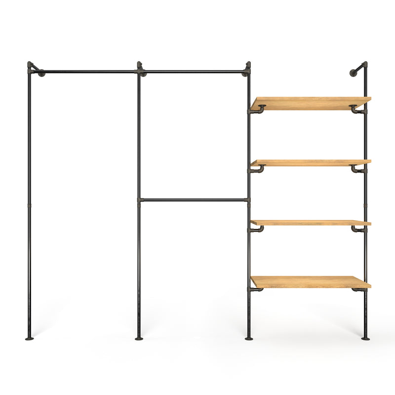 Original Walk-in 3 rækker reol system - (1 hæng / 2 hæng / 4 hylder)