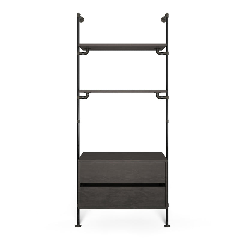 Original Walk-in 1 række med kommode - (2 hylder + 1 kommode)