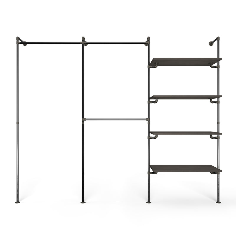 Original Walk-in 3 rækker reol system - (1 hæng / 2 hæng / 4 hylder)