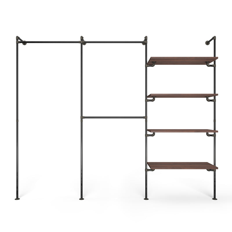 Original Walk-in 3 rækker reol system - (1 hæng / 2 hæng / 4 hylder)