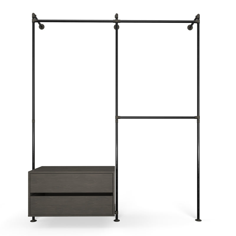 Original Walk-in 2 rækker med kommode - (1 hæng + 1 kommode / 2 hæng)