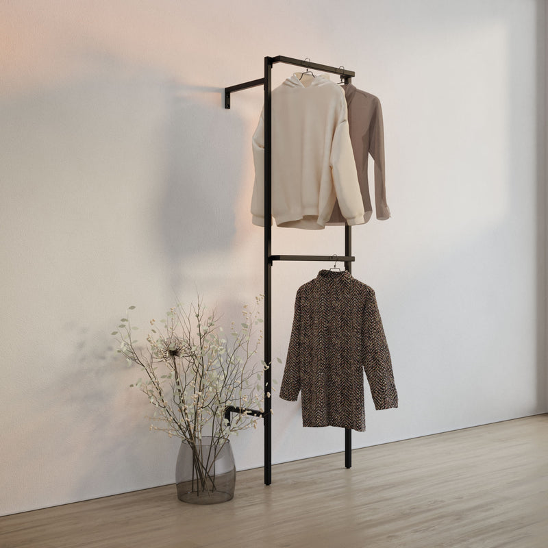 Frame Walk-In 1-række garderobesystem - (2 bøjlestænger)