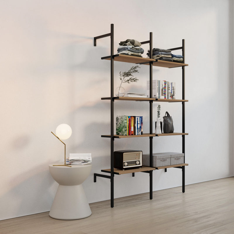Frame Walk-In 2-rækker garderobesystem - (4 hylder / 4 hylder)