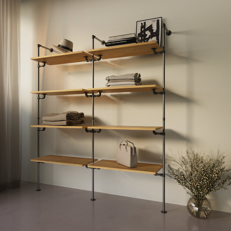 Original Walk-in 2 rækker reol system - (4 hylder / 4 hylder)