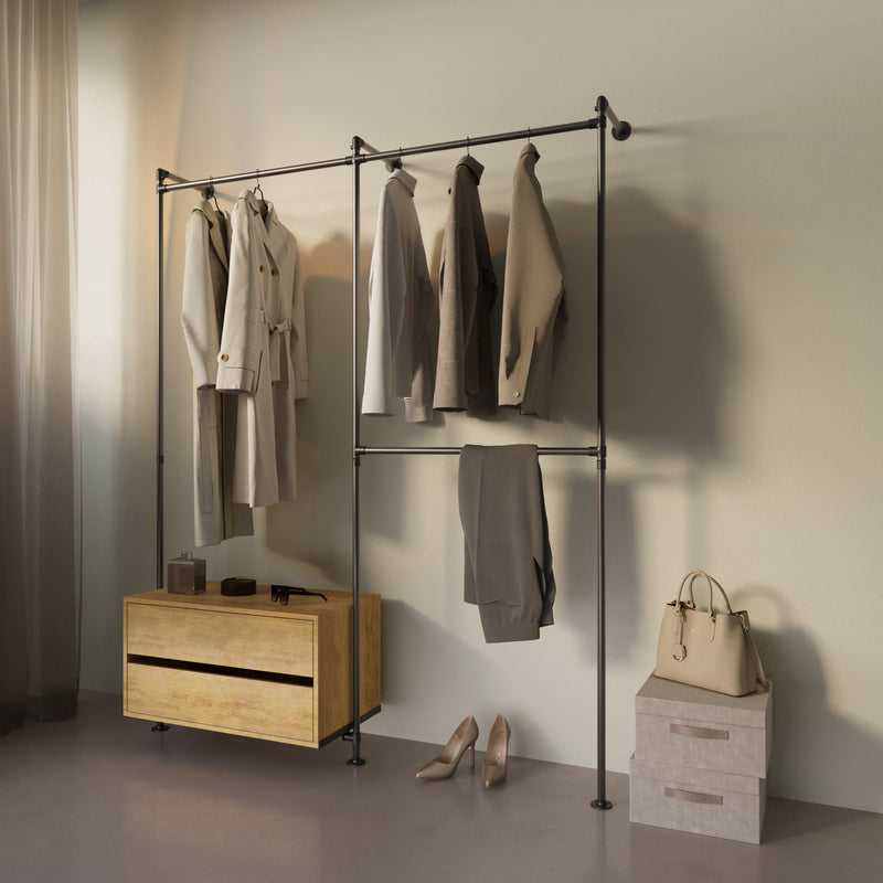 Original Walk-in 2 rækker med kommode - (1 hæng + 1 kommode / 2 hæng)