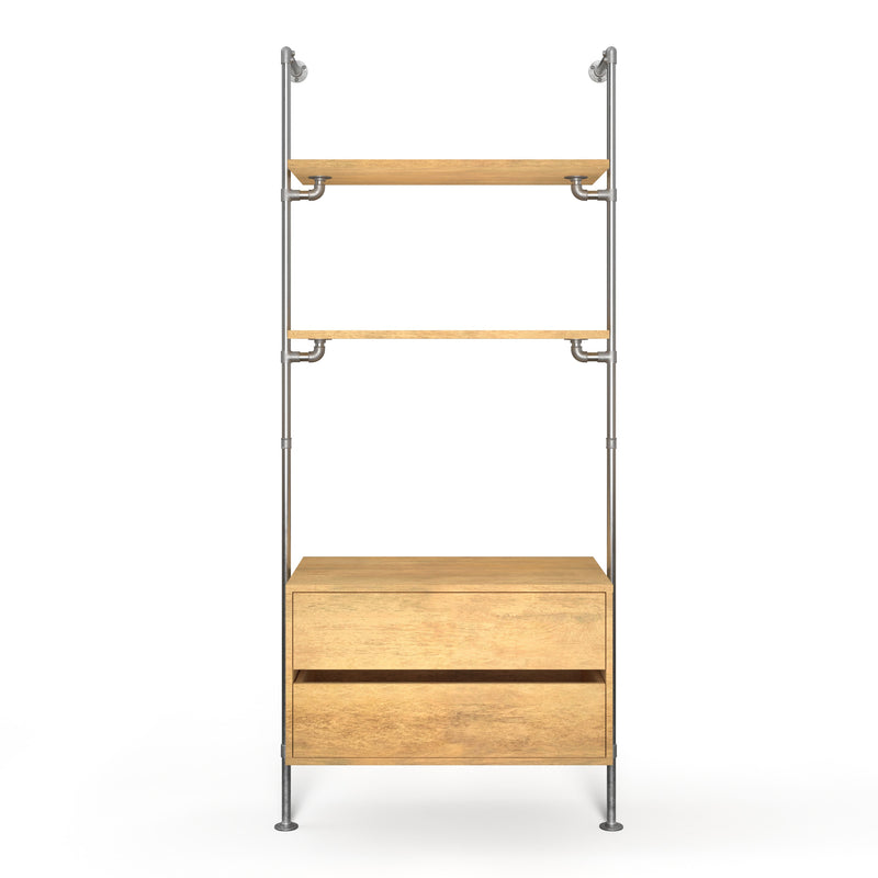 Original Walk-in 1 række med kommode - (2 hylder + 1 kommode)