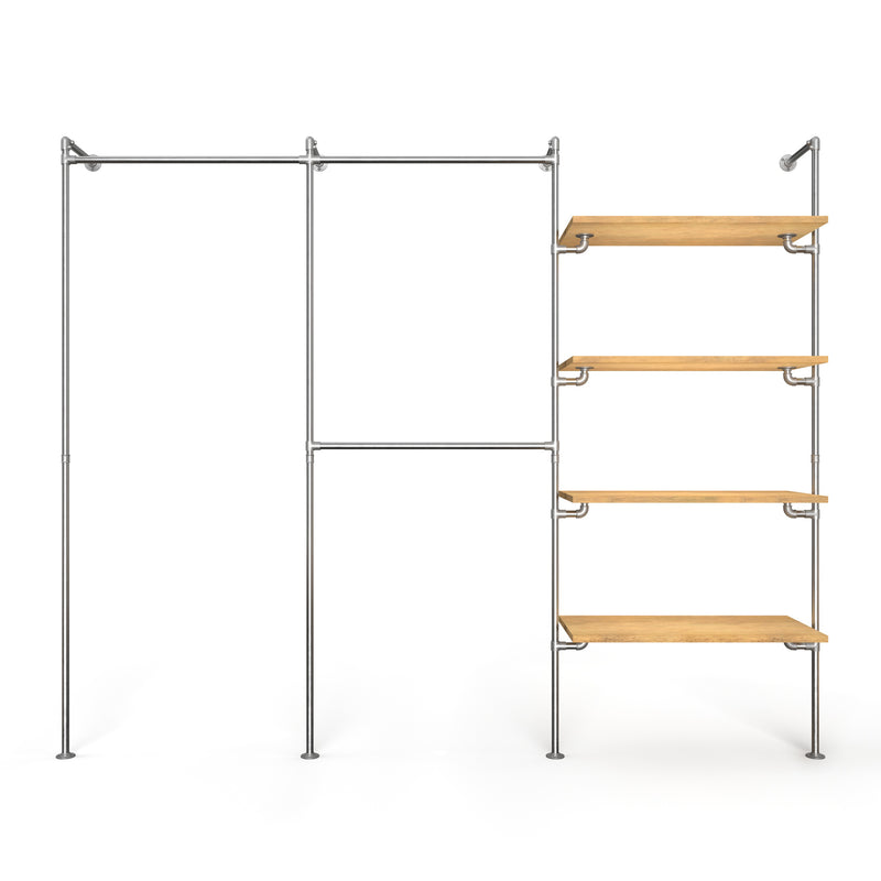 Original Walk-in 3 rækker reol system - (1 hæng / 2 hæng / 4 hylder)