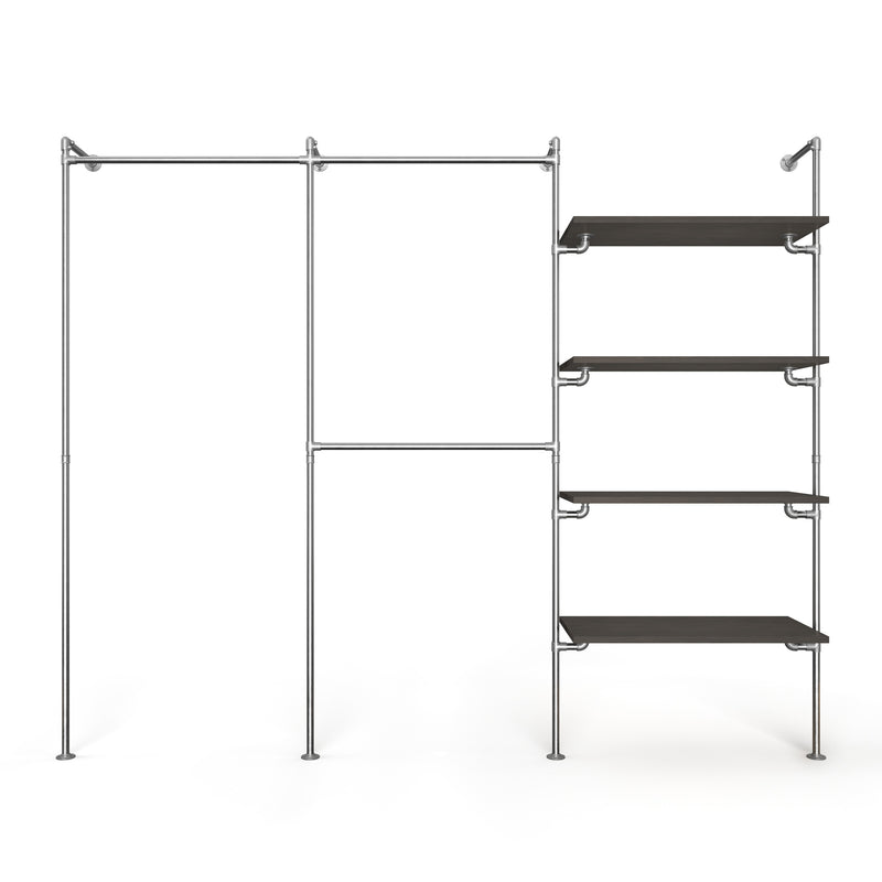 Original Walk-in 3 rækker reol system - (1 hæng / 2 hæng / 4 hylder)