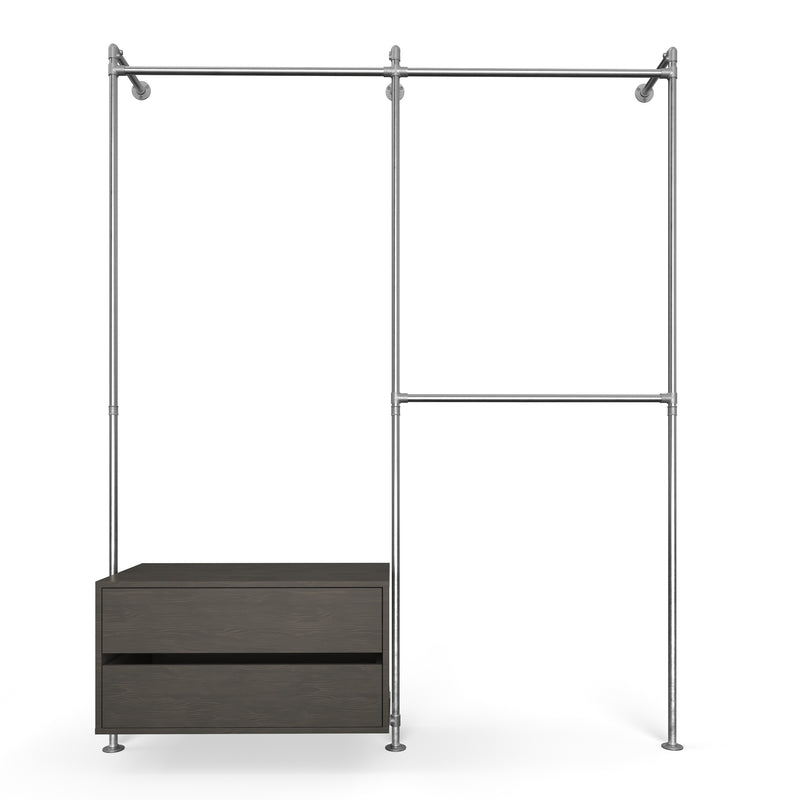 Original Walk-in 2 rækker med kommode - (1 hæng + 1 kommode / 2 hæng)