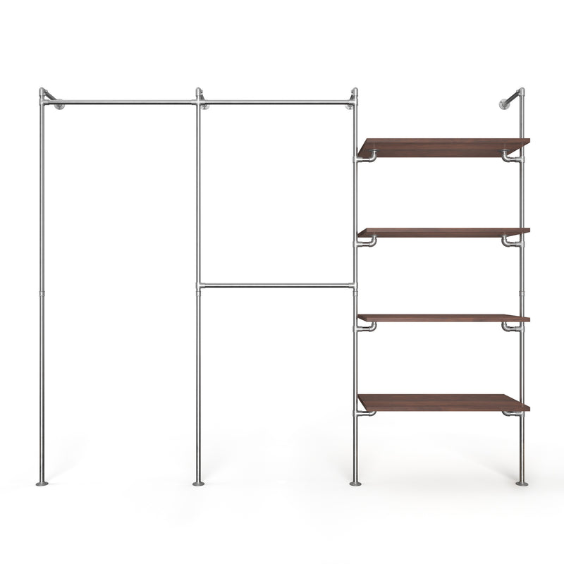 Original Walk-in 3 rækker reol system - (1 hæng / 2 hæng / 4 hylder)