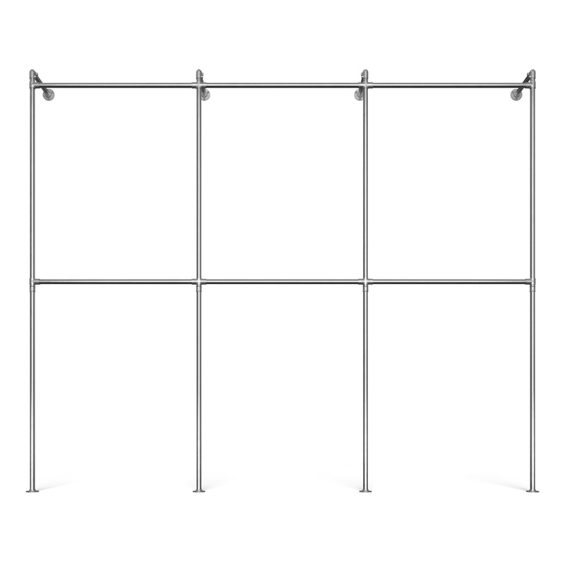 Original Walk-in 3 rækker garderobe system - (2 hæng / 2 hæng / 2 hæng)