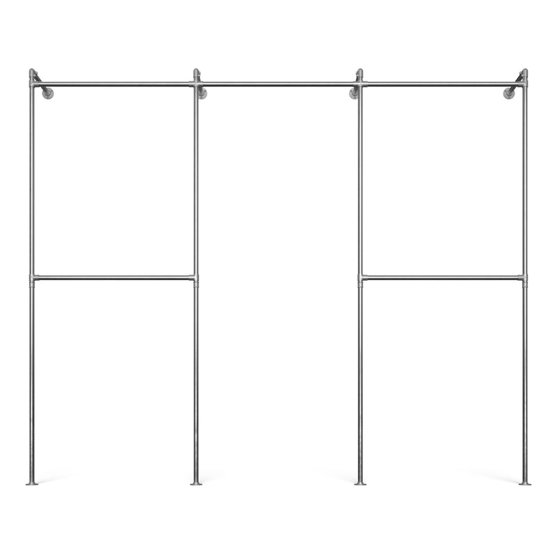 Original Walk-in 3 rækker garderobe system - (2 hæng / 1 hæng / 2 hæng)