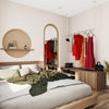 Gør dit soveværelse mere funktionelt med vores loftmonterede Joey-bøjlestang, der tilføjer både stil og orden.